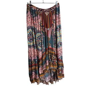 New BHANUNI by JYOTA Anthropologie High Low Skirt Size 14 Boho Festival Maxi